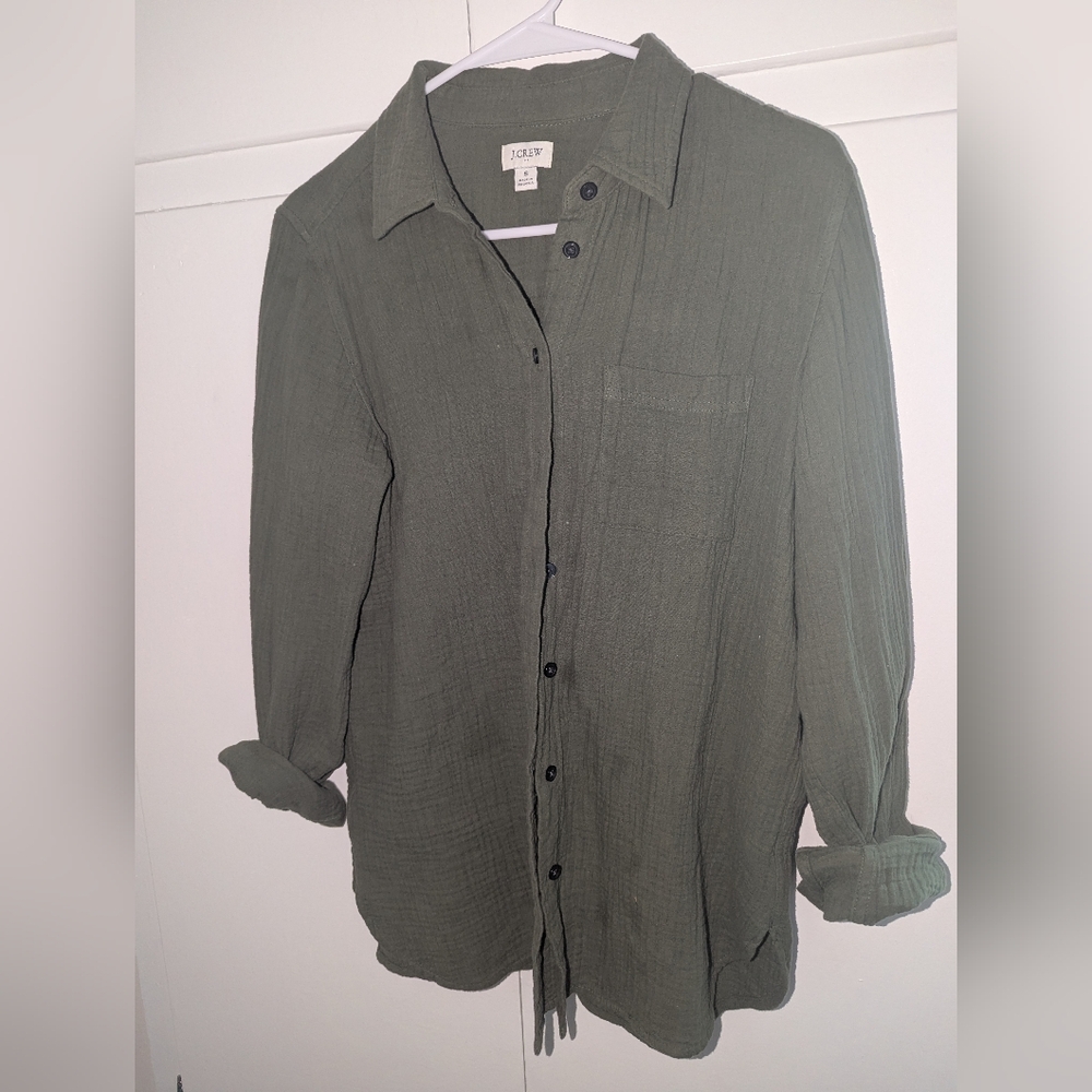J.Crew Olive Green Button-Up Shirt